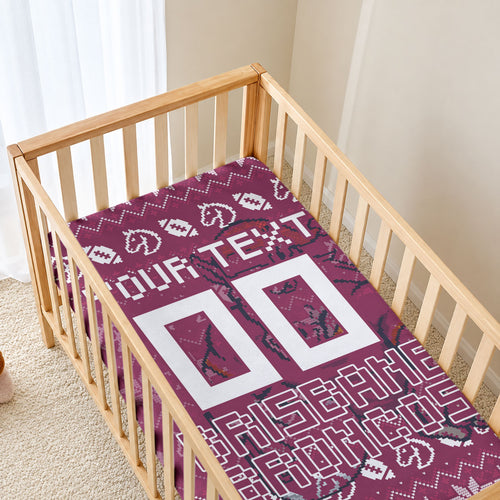 Personalized Brisbane Broncos Christmas Baby Bed Cover Australian Rugby Fans - Pixelated Ugly Xmas Pattern Mascot Santa