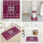 Personalized Brisbane Broncos Christmas Bathroom Set Australian Rugby Fans - Pixelated Ugly Xmas Pattern Mascot Santa