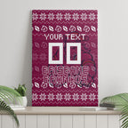 Personalized Brisbane Broncos Christmas Canvas Wall Art Australian Rugby Fans - Pixelated Ugly Xmas Pattern Mascot Santa