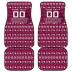 Personalized Brisbane Broncos Christmas Car Mats Australian Rugby Fans - Pixelated Ugly Xmas Pattern Mascot Santa