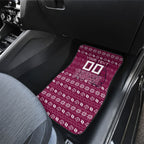 Personalized Brisbane Broncos Christmas Car Mats Australian Rugby Fans - Pixelated Ugly Xmas Pattern Mascot Santa
