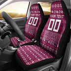 Personalized Brisbane Broncos Christmas Car Seat Cover Australian Rugby Fans - Pixelated Ugly Xmas Pattern Mascot Santa