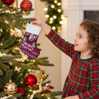 Brisbane Broncos Christmas Stocking Australian Rugby Fans - Pixelated Ugly Xmas Pattern Mascot Santa