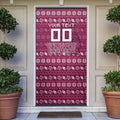 Personalized Brisbane Broncos Christmas Door Cover Australian Rugby Fans - Pixelated Ugly Xmas Pattern Mascot Santa