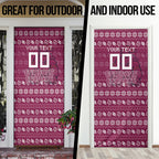 Personalized Brisbane Broncos Christmas Door Cover Australian Rugby Fans - Pixelated Ugly Xmas Pattern Mascot Santa