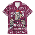 Personalized Brisbane Broncos Christmas Hawaiian Shirt Australian Rugby Fans - Pixelated Ugly Xmas Pattern Mascot Santa