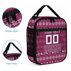 Personalized Brisbane Broncos Christmas Lunch Bag Australian Rugby Fans - Pixelated Ugly Xmas Pattern Mascot Santa