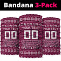 Personalized Brisbane Broncos Christmas Neck Gaiter Australian Rugby Fans - Pixelated Ugly Xmas Pattern Mascot Santa