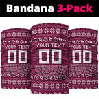 Personalized Brisbane Broncos Christmas Neck Gaiter Australian Rugby Fans - Pixelated Ugly Xmas Pattern Mascot Santa