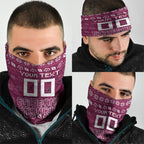 Personalized Brisbane Broncos Christmas Neck Gaiter Australian Rugby Fans - Pixelated Ugly Xmas Pattern Mascot Santa
