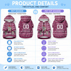 Personalized Brisbane Broncos Christmas Pet Hoodie Australian Rugby Fans - Pixelated Ugly Xmas Pattern Mascot Santa