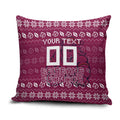 Personalized Brisbane Broncos Christmas Pillow Cover Australian Rugby Fans - Pixelated Ugly Xmas Pattern Mascot Santa