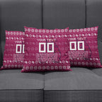 Personalized Brisbane Broncos Christmas Pillow Cover Australian Rugby Fans - Pixelated Ugly Xmas Pattern Mascot Santa