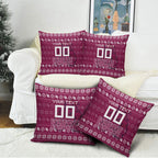 Personalized Brisbane Broncos Christmas Pillow Cover Australian Rugby Fans - Pixelated Ugly Xmas Pattern Mascot Santa