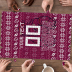Personalized Brisbane Broncos Christmas Puzzle Australian Rugby Fans - Pixelated Ugly Xmas Pattern Mascot Santa