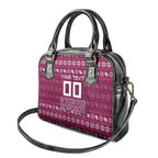 Personalized Brisbane Broncos Christmas Shoulder Handbag Australian Rugby Fans - Pixelated Ugly Xmas Pattern Mascot Santa