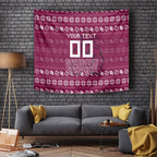 Personalized Brisbane Broncos Christmas Tapestry Australian Rugby Fans - Pixelated Ugly Xmas Pattern Mascot Santa