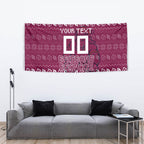 Personalized Brisbane Broncos Christmas Tapestry Australian Rugby Fans - Pixelated Ugly Xmas Pattern Mascot Santa