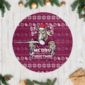 Brisbane Broncos Christmas Tree Skirt Australian Rugby Fans - Pixelated Ugly Xmas Pattern Mascot Santa