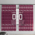 Personalized Brisbane Broncos Christmas Window Curtain Australian Rugby Fans - Pixelated Ugly Xmas Pattern Mascot Santa