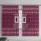 Personalized Brisbane Broncos Christmas Window Curtain Australian Rugby Fans - Pixelated Ugly Xmas Pattern Mascot Santa