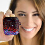 Western Bulldogs ANZAC Day AirPods Case Indigenous Dot Art with Poppy Flower Tribute