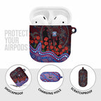 Western Bulldogs ANZAC Day AirPods Case Indigenous Dot Art with Poppy Flower Tribute