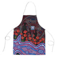 Western Bulldogs ANZAC Day Apron Indigenous Dot Art with Poppy Flower Tribute