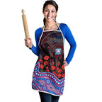 Western Bulldogs ANZAC Day Apron Indigenous Dot Art with Poppy Flower Tribute