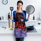 Western Bulldogs ANZAC Day Apron Indigenous Dot Art with Poppy Flower Tribute