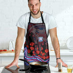 Western Bulldogs ANZAC Day Apron Indigenous Dot Art with Poppy Flower Tribute