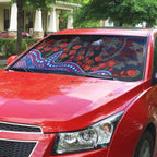 Western Bulldogs ANZAC Day Auto Sun Shade Indigenous Dot Art with Poppy Flower Tribute