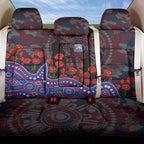 Western Bulldogs ANZAC Day Back Car Seat Cover Indigenous Dot Art with Poppy Flower Tribute