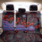 Western Bulldogs ANZAC Day Back Car Seat Cover Indigenous Dot Art with Poppy Flower Tribute