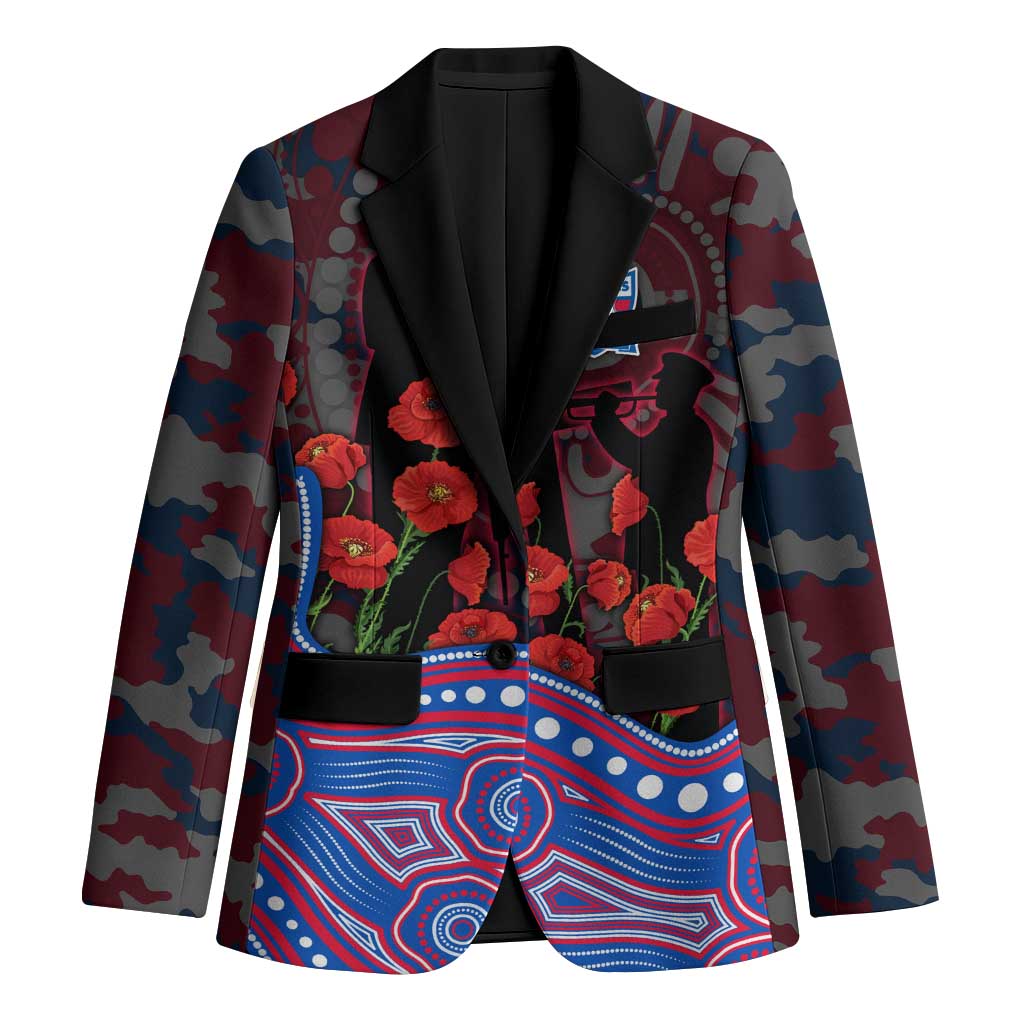 Western Bulldogs ANZAC Day Blazer Indigenous Dot Art with Poppy Flower Tribute