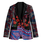 Western Bulldogs ANZAC Day Blazer Indigenous Dot Art with Poppy Flower Tribute
