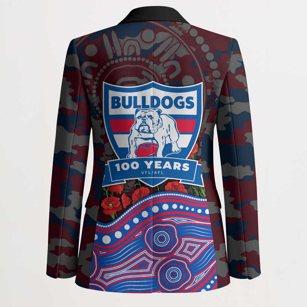 Western Bulldogs ANZAC Day Blazer Indigenous Dot Art with Poppy Flower Tribute