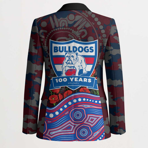 Western Bulldogs ANZAC Day Blazer Indigenous Dot Art with Poppy Flower Tribute