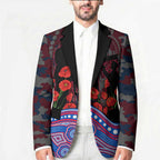 Western Bulldogs ANZAC Day Blazer Indigenous Dot Art with Poppy Flower Tribute