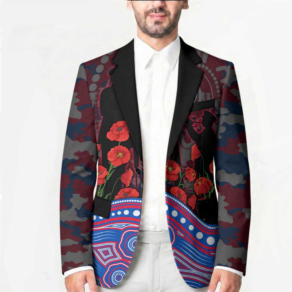 Western Bulldogs ANZAC Day Blazer Indigenous Dot Art with Poppy Flower Tribute