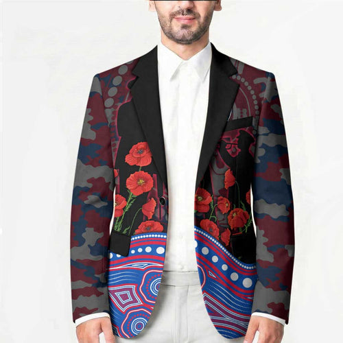 Western Bulldogs ANZAC Day Blazer Indigenous Dot Art with Poppy Flower Tribute