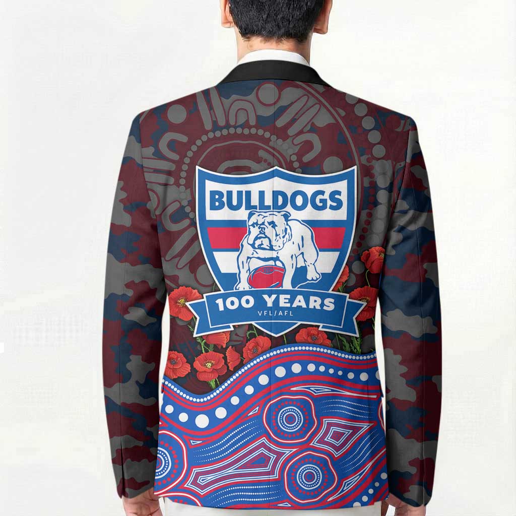 Western Bulldogs ANZAC Day Blazer Indigenous Dot Art with Poppy Flower Tribute