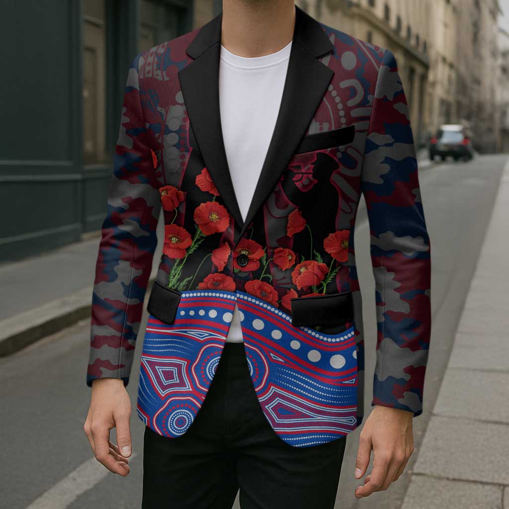Western Bulldogs ANZAC Day Blazer Indigenous Dot Art with Poppy Flower Tribute