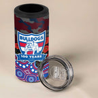 Western Bulldogs ANZAC Day 4 in 1 Can Cooler Tumbler Indigenous Dot Art with Poppy Flower Tribute