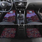 Western Bulldogs ANZAC Day Car Mats Indigenous Dot Art with Poppy Flower Tribute