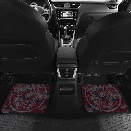 Western Bulldogs ANZAC Day Car Mats Indigenous Dot Art with Poppy Flower Tribute