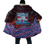 Western Bulldogs ANZAC Day Cloak Indigenous Dot Art with Poppy Flower Tribute