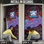 Western Bulldogs ANZAC Day Door Cover Indigenous Dot Art with Poppy Flower Tribute