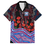 Western Bulldogs ANZAC Day Family Matching Mermaid Dress and Hawaiian Shirt Indigenous Dot Art with Poppy Flower Tribute