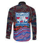 Western Bulldogs ANZAC Day Family Matching Mermaid Dress and Hawaiian Shirt Indigenous Dot Art with Poppy Flower Tribute